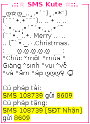 Sms xếp hình chúc noel